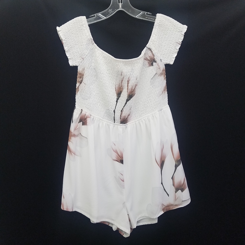 L'atiste Floral Smocked Off Shoulder Romper